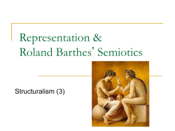 Representation &amp; Roland Barthes’ Semiotics Structuralism (3)