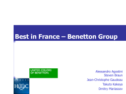 Best in France – Benetton Group Alessandro Agostini Steven Braun Jean-Christophe Gaudeau