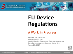 EU Device Regulations A Work in Progress