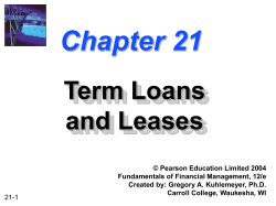Chapter 21 Term Loans and Leases