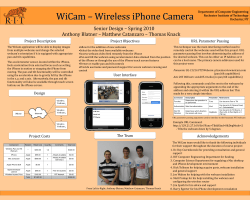 WiCam – Wireless iPhone Camera Senior Design – Spring 2010 Project Description