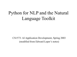 Python for NLP and the Natural Language Toolkit