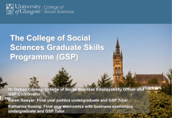 The College of Social Sciences Graduate Skills Programme (GSP)