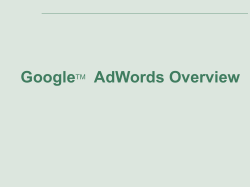 Google AdWords Overview TM