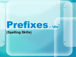 Prefixes – ‘dis’ (Spelling Skills)