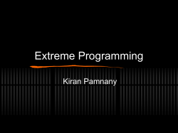 Extreme Programming Kiran Pamnany