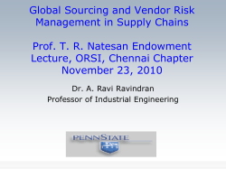 Global Sourcing and Vendor Risk Management in Supply Chains