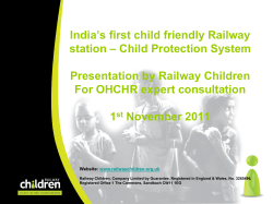 India’s first child friendly Railway – Child Protection System station