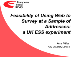 Feasibility of Using Web to Survey at a Sample of Addresses: