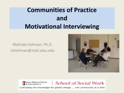 Communities of Practice and Motivational Interviewing Melinda Hohman, Ph.D.