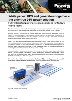 White paper: UPS and generators together – critical loads.
