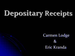 Depositary Receipts Carmen Lodge &amp;