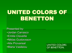 UNITED COLORS OF BENETTON Presented by: Jordan Carrasco