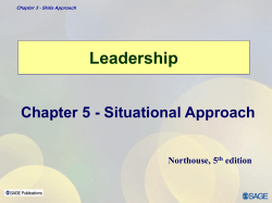Leadership Chapter 5 - Situational Approach Northouse, 5 edition