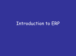 Introduction to ERP
