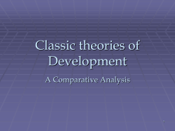 Classic theories of Development A Comparative Analysis 1