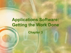Applications Software: Getting the Work Done Chapter 3