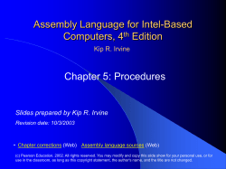 Assembly Language for Intel-Based Computers, 4 Edition Chapter 5: Procedures