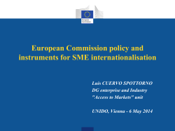European Commission policy and instruments for SME internationalisation