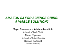 AMAZON S3 FOR SCIENCE GRIDS: A VIABLE SOLUTION? Matei Ripeanu Adriana Iamnitchi