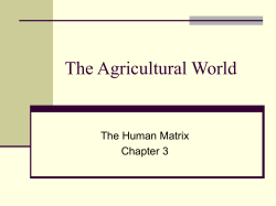 The Agricultural World The Human Matrix Chapter 3