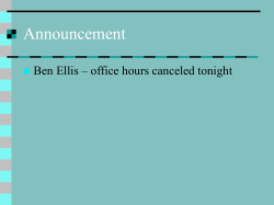 Announcement Ben Ellis – office hours canceled tonight 