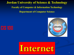 Internet CIS 100 Jordan University of Science &amp; Technology