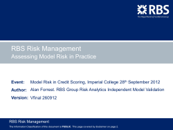 RBS Risk Management Assessing Model Risk in Practice
