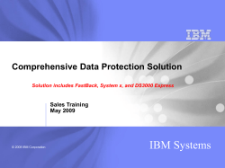 IBM Systems Comprehensive Data Protection Solution Sales Training May 2009