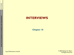 INTERVIEWS Chapter 10 MYERS © 2008 Michael D. Myers