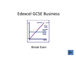 Edexcel GCSE Business Break Even