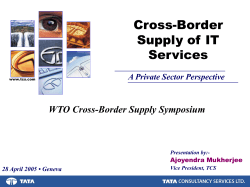 Cross-Border Supply of IT Services WTO Cross-Border Supply Symposium