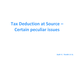 Tax Deduction at Source – Certain peculiar issues