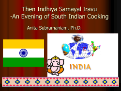 Then Indhiya Samayal Iravu -An Evening of South Indian Cooking Anita Subramaniam