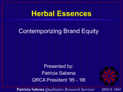 Herbal Essences Contemporizing Brand Equity Presented by: Patricia Sabena