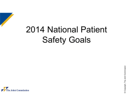 2014 National Patient Safety Goals ion s