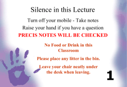 1 Silence in this Lecture Turn off your mobile - Take notes