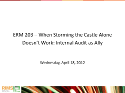 ERM 203 – When Storming the Castle Alone