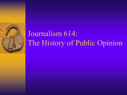 Journalism 614: The History of Public Opinion