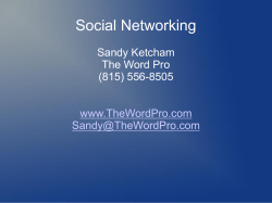 Social Networking Sandy Ketcham The Word Pro (815) 556-8505