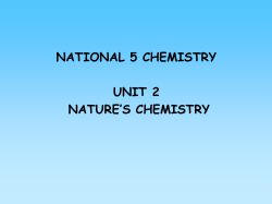 NATIONAL 5 CHEMISTRY UNIT 2 NATURE’S CHEMISTRY