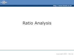 Ratio Analysis  Copyright 2007 – Biz/ed