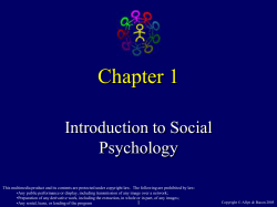 Chapter 1 Introduction to Social Psychology