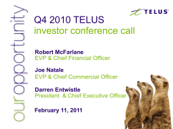 Q4 2010 TELUS investor conference call
