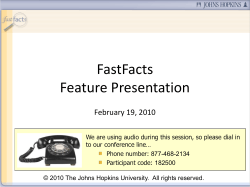 FastFacts Feature Presentation February 19, 2010