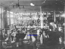 Language and Style in An Inspector Calls For IGCSE English Literature