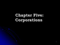 Chapter Five: Corporations 1