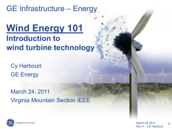 Wind Energy 101 – Energy GE Infrastructure Introduction to