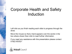 Corporate Health and Safety Induction