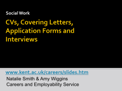 Social Work Natalie Smith &amp; Amy Wiggins Careers and Employability Service